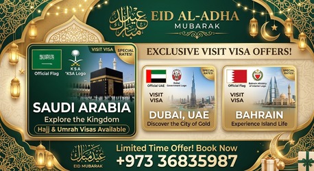 Tourist Visit Visa For Saudi Bahrain Dubai